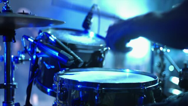 Live Drum Performance at a Dynamic Concert Event