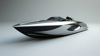 A sleek and stylish 3D design of a speedboat  AI generated illustration - obrazy, fototapety, plakaty