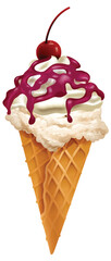 Vector graphic of a delicious ice cream cone
