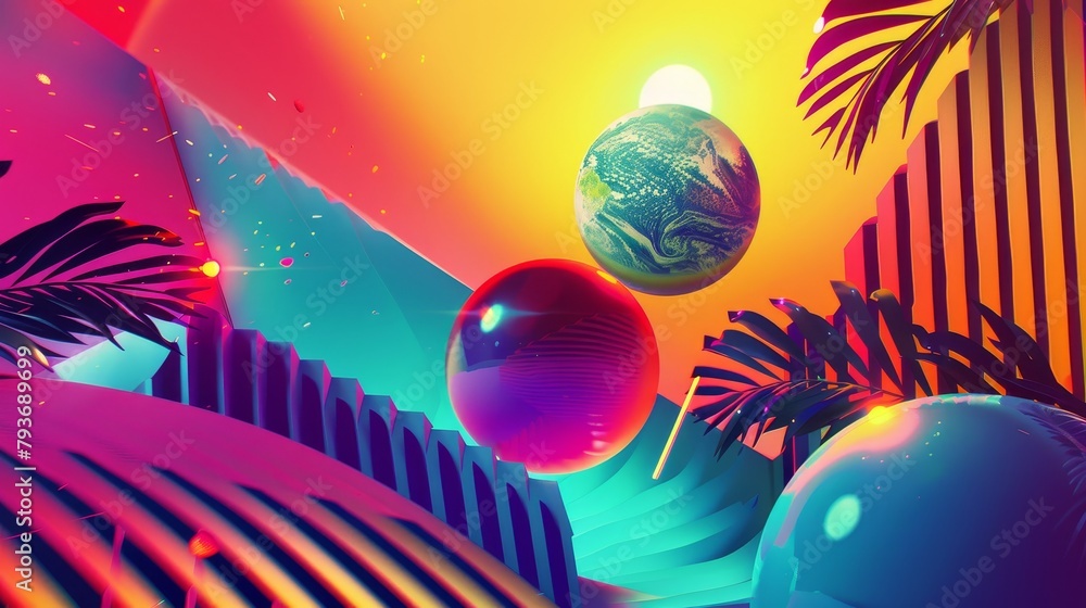 Poster a vibrant and dynamic composition that captures the essence of a catchy tune ai generated illustrati