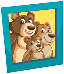 Vector illustration of a cheerful bear family together.