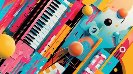 A vibrant and dynamic composition that captures the essence of a catchy tune  AI generated illustration
