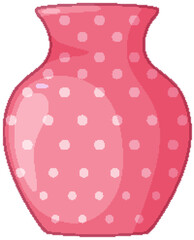 A pink vase with white polka dots vector