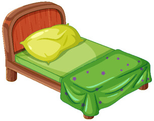 Vector graphic of a comfortable single bed
