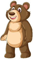 Vector illustration of a cheerful standing bear