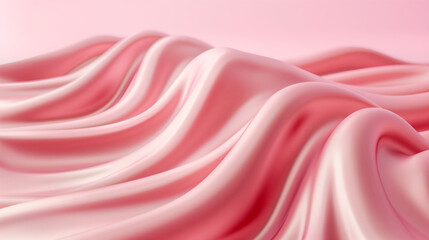 Abstract pink soft background with wavy silk cloth texture. Minimal concept for product presentation and fashion magazine. 