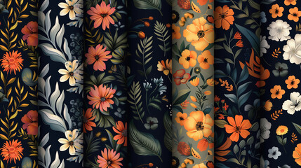 Floral seamless patterns. design for paper, cover, fabric, interior decor and other users