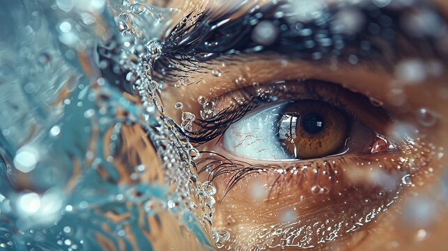 Intense emotions  close up of athlete s sweaty face in competitive summer olympic game match