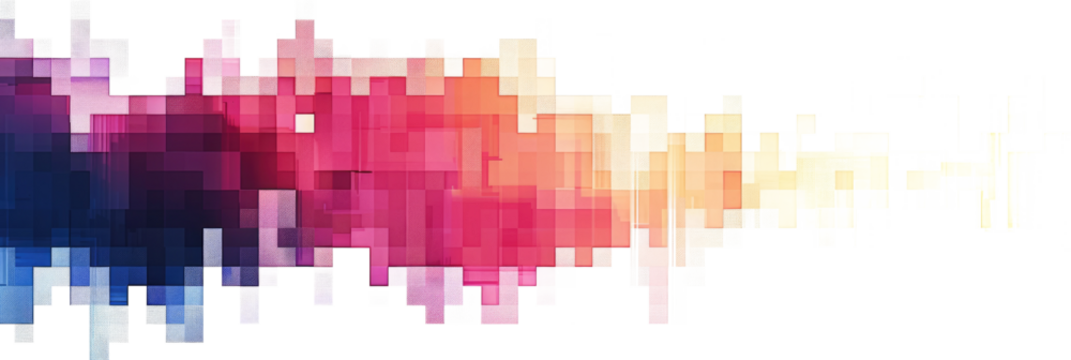 gradient colorful digital pixel art, modern design, isolated on white or transparent png