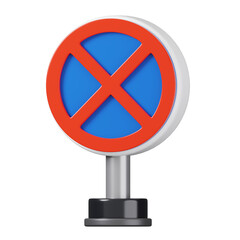 Obraz premium No stopping and Parking sign isolated. Traffic mandatory road sign board. 3d Illustration