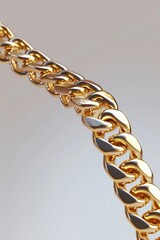 Fototapeta premium A luxurious golden cuban chain link necklace rests upon a background capturing the essence of wealth, style and elegance. Great as product design inspiration