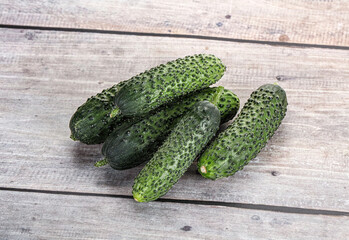 Fresh natural organic cucumbers heap