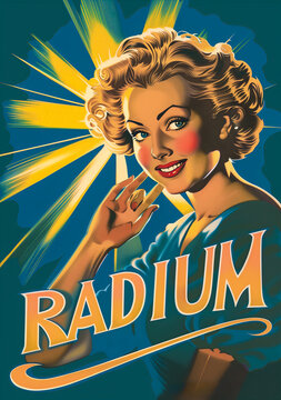publicit&eacute; vintage des ann&eacute;es 50 faisant la promotion du radium comme produit de beaut&eacute;