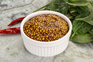 Spicy grain mustard sauce dip