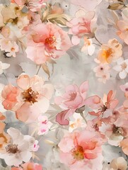 Delicate Floral Bouquet in Pastel Shades of Pink and Peach