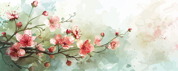 Spring floral in watercolor vector