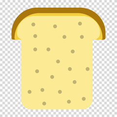 A loaf of bread with seeds in a section, nutritious food, carbohydrates, flour, flat design, simple image, cartoon style. Healthy eating concept. Vector line icon for business and advertising