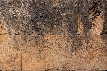 Brown stone wall background. Old rock texture. Stone brick wall texture background backdrop