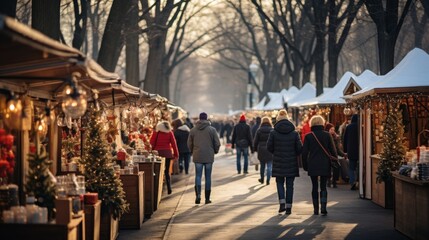 A diverse group of people walking down a bustling city street, each with their own unique pace and purpose