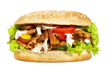Kebab Pita Hamburger - Transparent PNG Background