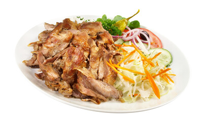 Gyros Plate with Salad - Transparent PNG Background