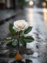 White rose with rainy wallpaper , valentine rose with rain