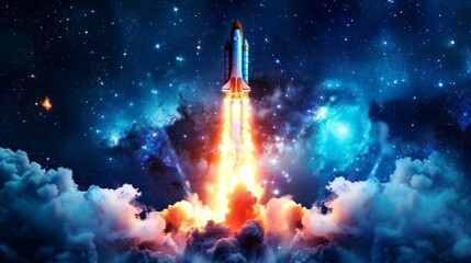 rocket launcher from screen of laptop, cart bar and line