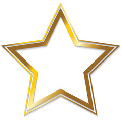 a star with gold frame with a transparent background. type png with a gold border.