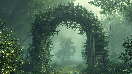 Spectacular archway covered with vine 