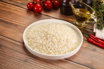 Dry Arborio rice for risotto
