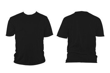 Black t-shirt with round neck, collarless and sleeves. The t-shirt was unbuttoned and had no design...