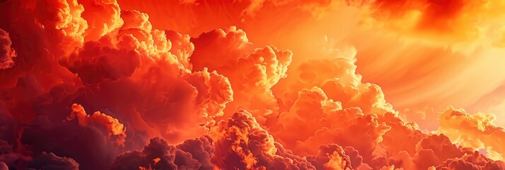 A red sky with orange clouds, creating an atmospheric background. - obrazy, fototapety, plakaty