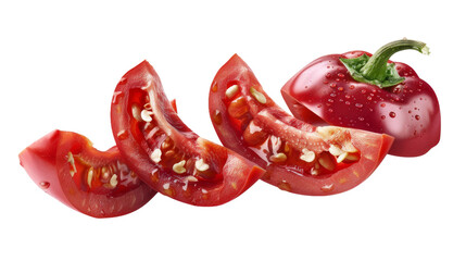 Chilli sliced, Isolate on the transparent background, PNG Format