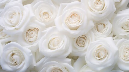 Silky white roses as a background depicting love and purity