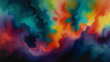 splashes water color background on the dark black gradient surface abstract background of the water...