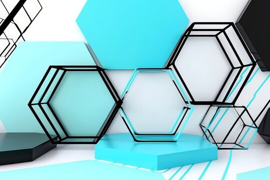 Wallpaper pattern with hexagons - Generative Ai. Beautiful simple AI generated image in 4K, unique.