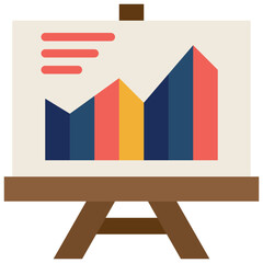 line graph flat style icon
