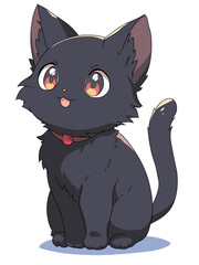 Cute cats created in colorful illustrations