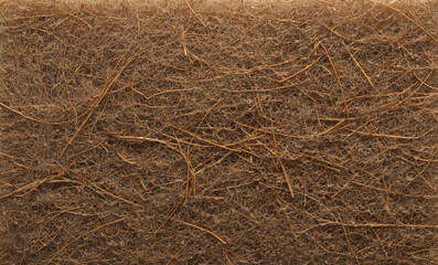 Texture of an eco friendly sponge, natural coconut fiber