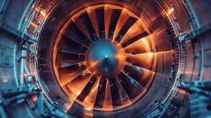 Aircraft engine turbine - close up