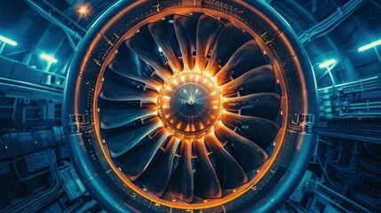 Aircraft engine turbine - close up