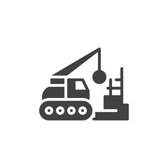 Building Demolition vector icon