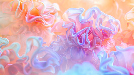 Abstract background with beautiful coral reef in pastel colors with a dreamy, fantasy style. 