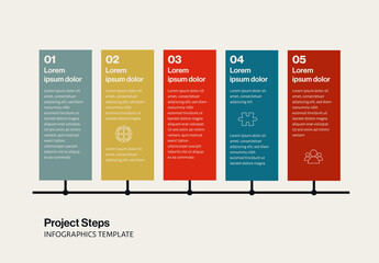 Project Steps Infographics Template - obrazy, fototapety, plakaty
