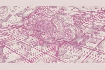 Obraz premium Background depicting scientific success with futuristic elements in a sci-fi theme. Beautiful simple AI generated image in 4K, unique.