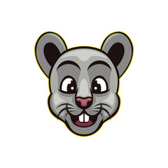 Rat mouse mascot logo smiling