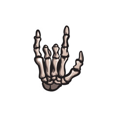 Metal skeleton hand logo mascot