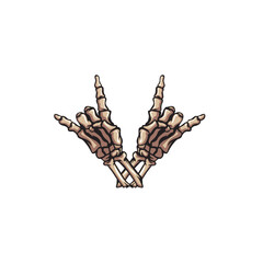 Metal hand sign skeleton crosshand 