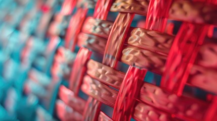 Close up image of plastic chair webbing for a backdrop