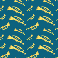 Poster or banner for the jazz festival with music instruments. Perfect for music events, jazz concerts. Vector illustration